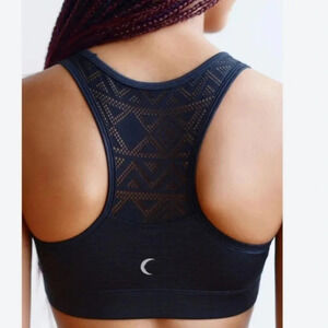 Zyia Bomber Racerback Vented Black Tiger Stripe Sports Bra Medium Support Small